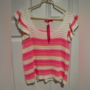 Lilly Pulitzer Pink, White, and Yellow Striped top